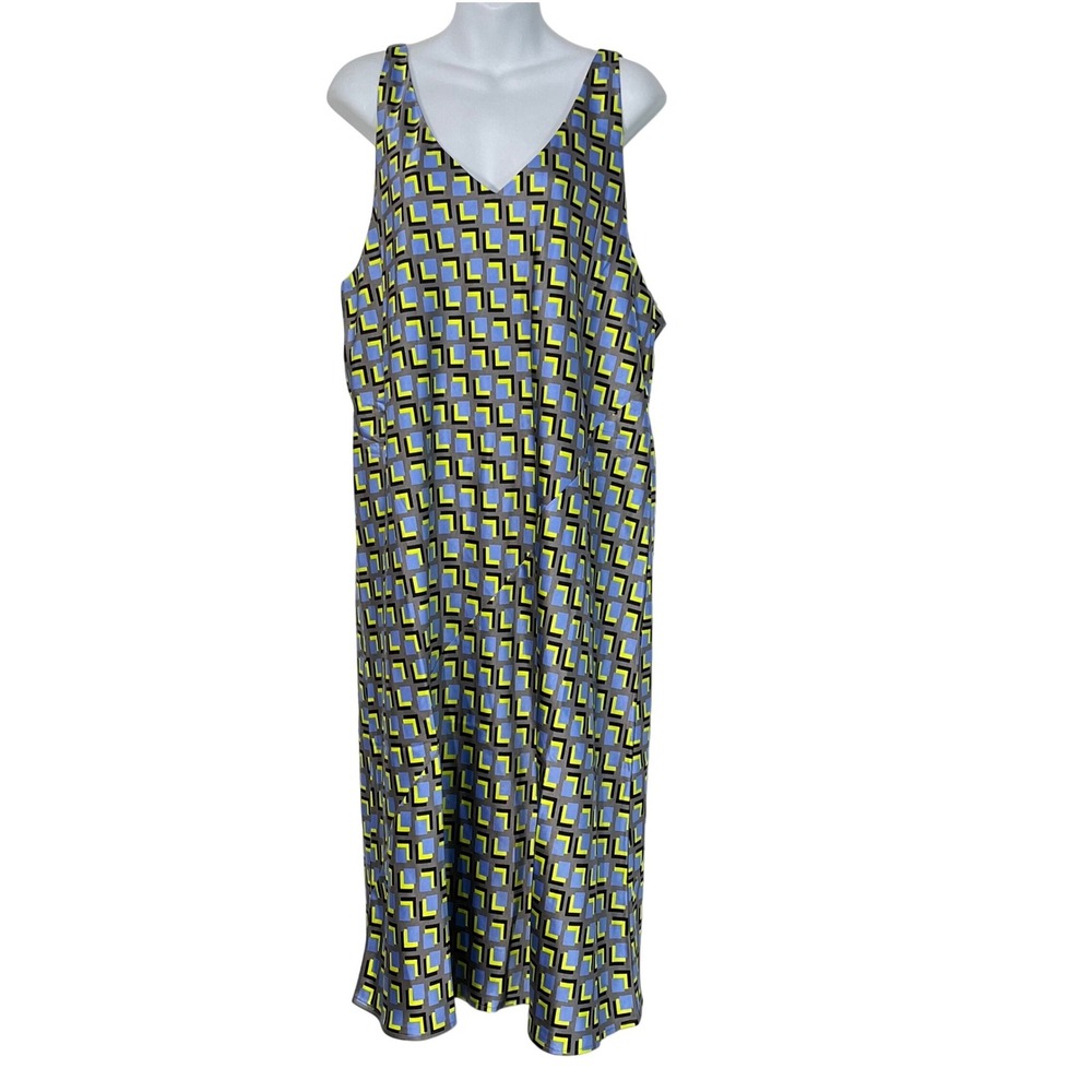 Wildfang The Empower Satin Slip Dress in Cubic printโ Size XL NEW